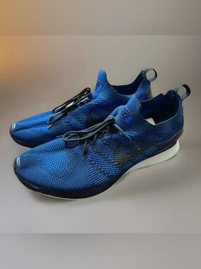 Nike Air Zoom Mariah Flyknit Racer Blue Black Running Shoes Men's Sz 12